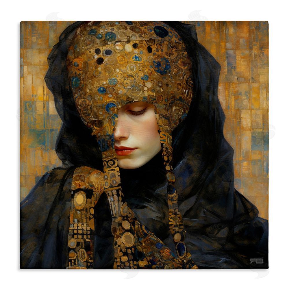 RB Geometric Patterned Portrait Stretched Canvas Wall Art Print