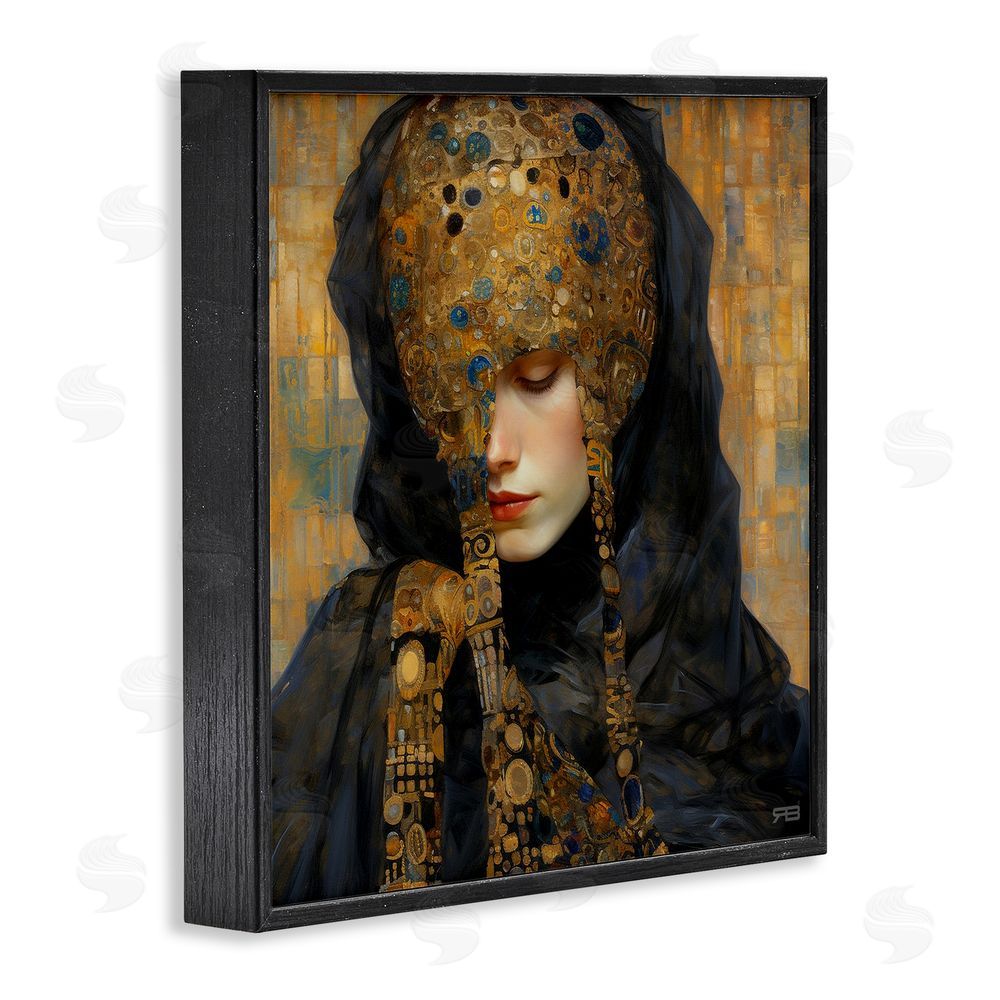 RB Geometric Patterned Portrait Black Framed Glicee Wall Art Print