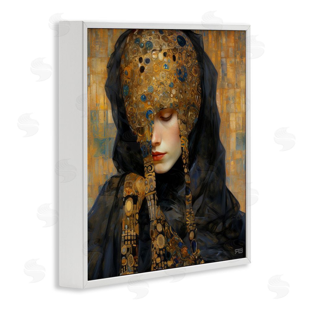 RB Geometric Patterned Portrait White Framed Glicee Wall Art Print