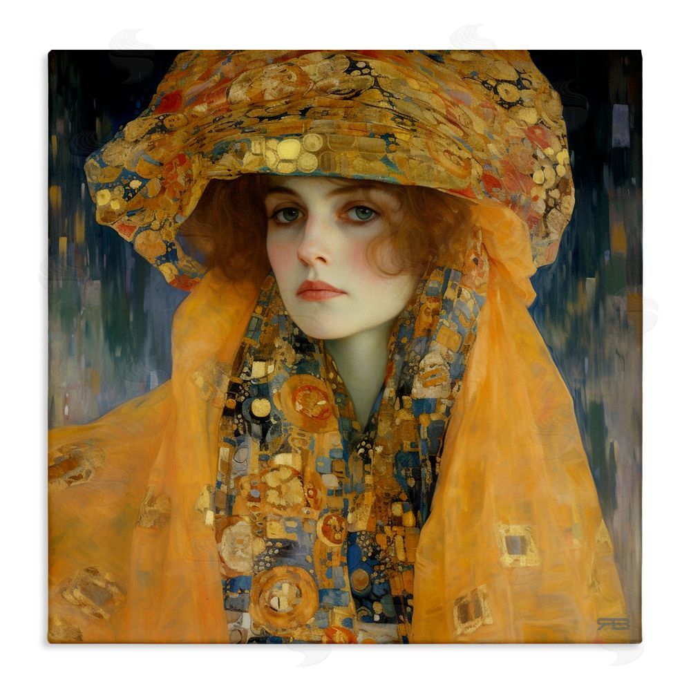 RB Traditional Patterned Portrait Stretched Canvas Wall Art Print