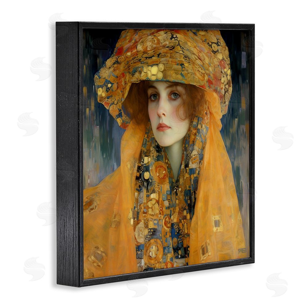 RB Traditional Patterned Portrait Black Framed Glicee Wall Art Print