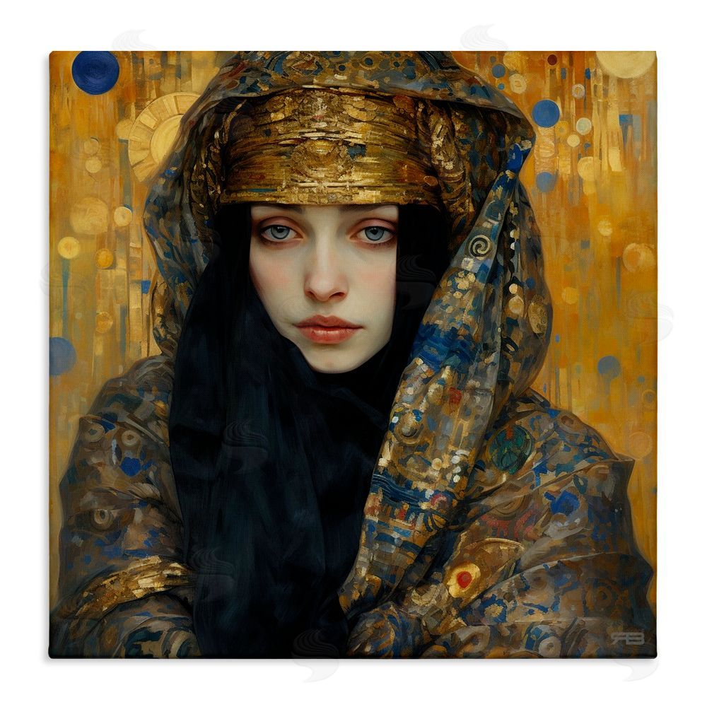 RB Woman with Ornate Veil Stretched Canvas Wall Art Print