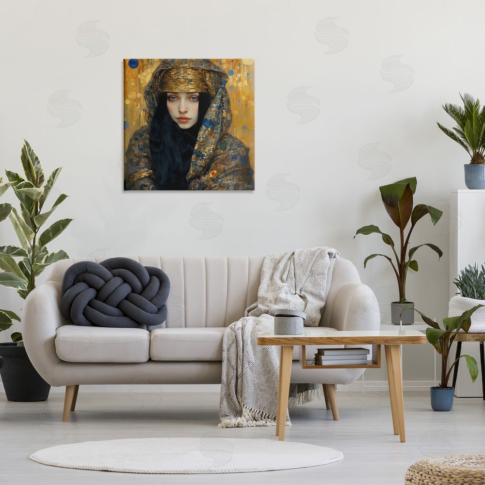 RB Woman with Ornate Veil Canvas Wall Art in Room