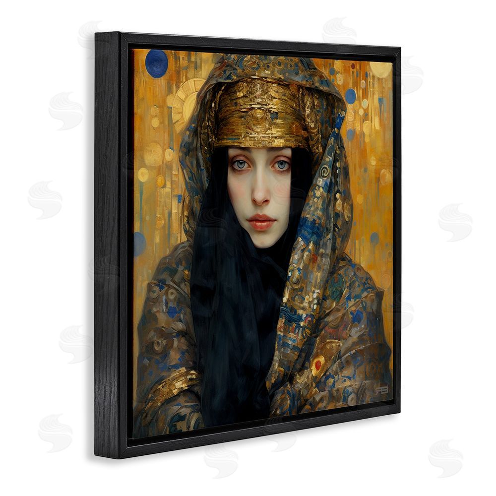 RB Woman with Ornate Veil Black Floating Frame Canvas Wall Art Print