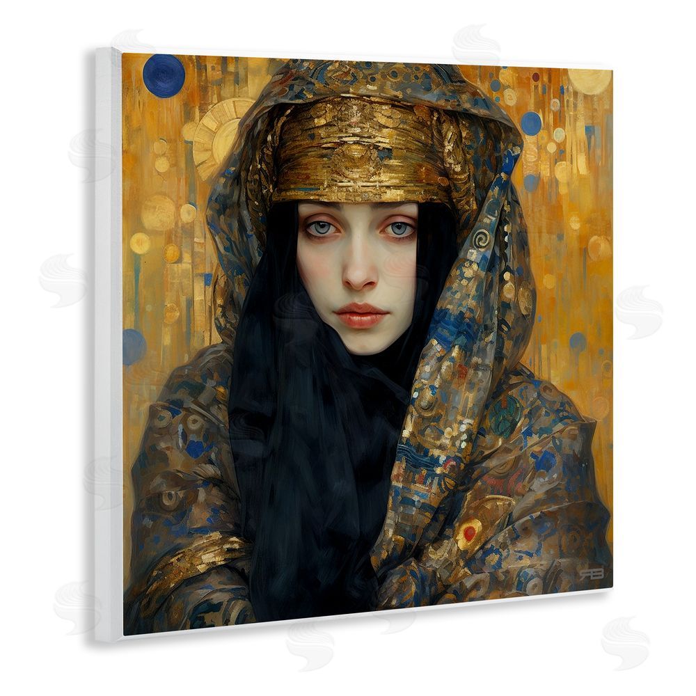 RB Woman with Ornate Veil Wooden Wall Plaque Art Print