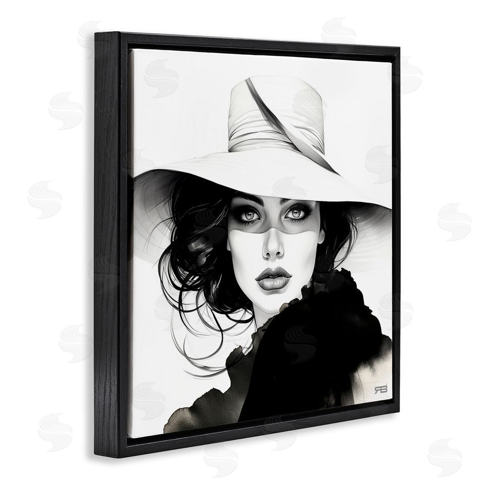 RB Intense Glam Gaze Black Floating Frame Canvas Wall Art Print