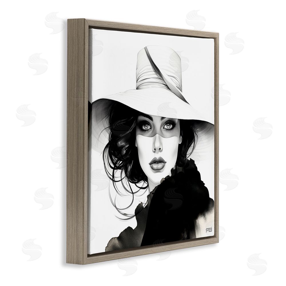RB Intense Glam Gaze Brown Floating Frame Canvas Wall Art Print