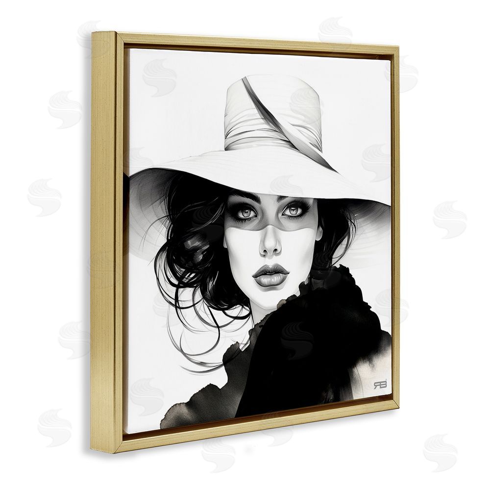 RB Intense Glam Gaze Gold Floating Frame Canvas Wall Art Print
