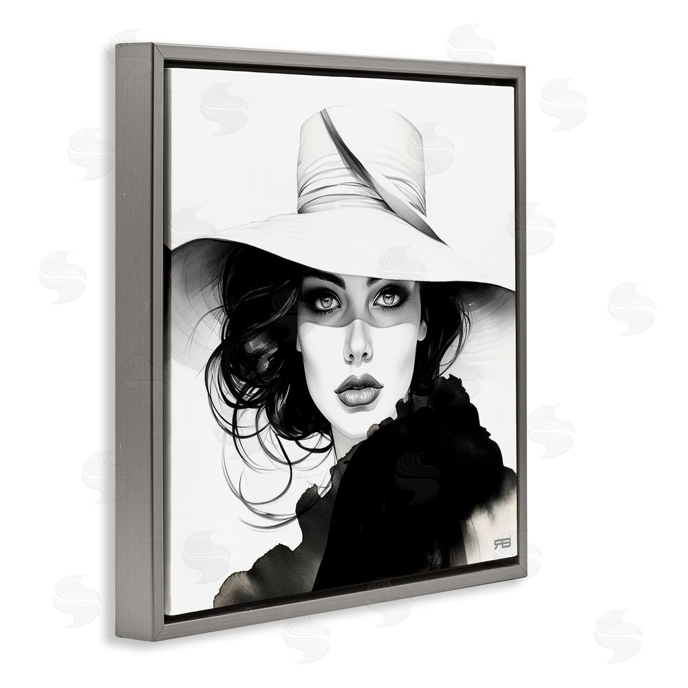 RB Intense Glam Gaze Gray Floating Frame Canvas Wall Art Print