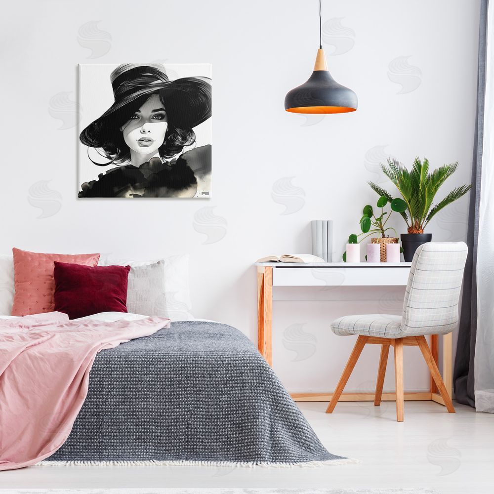 RB Stylish Fashionista Gaze Canvas Wall Art in Room