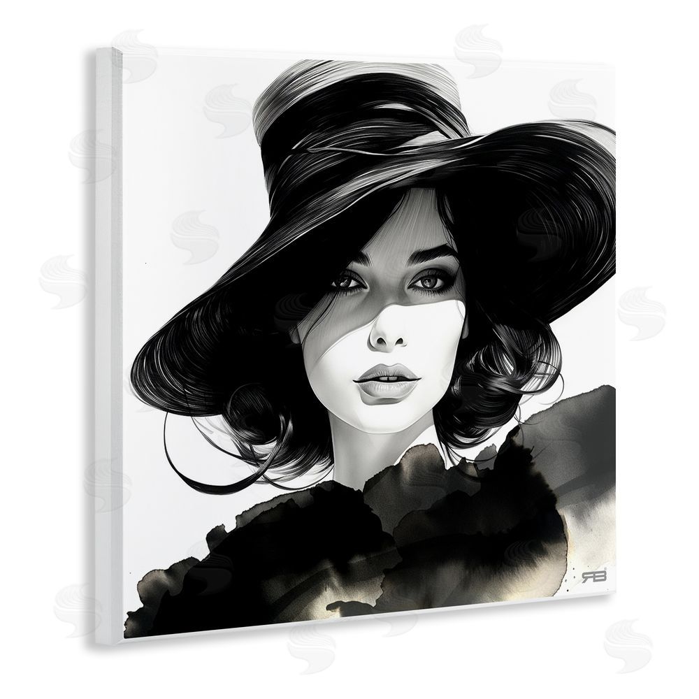 RB Stylish Fashionista Gaze Wooden Wall Plaque Art Print