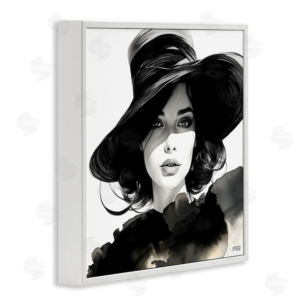 RB Stylish Fashionista Gaze White Framed Glicee Wall Art Print