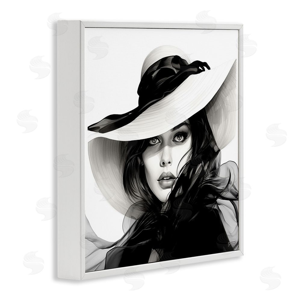 RB Chic Woman Gazing White Framed Glicee Wall Art Print
