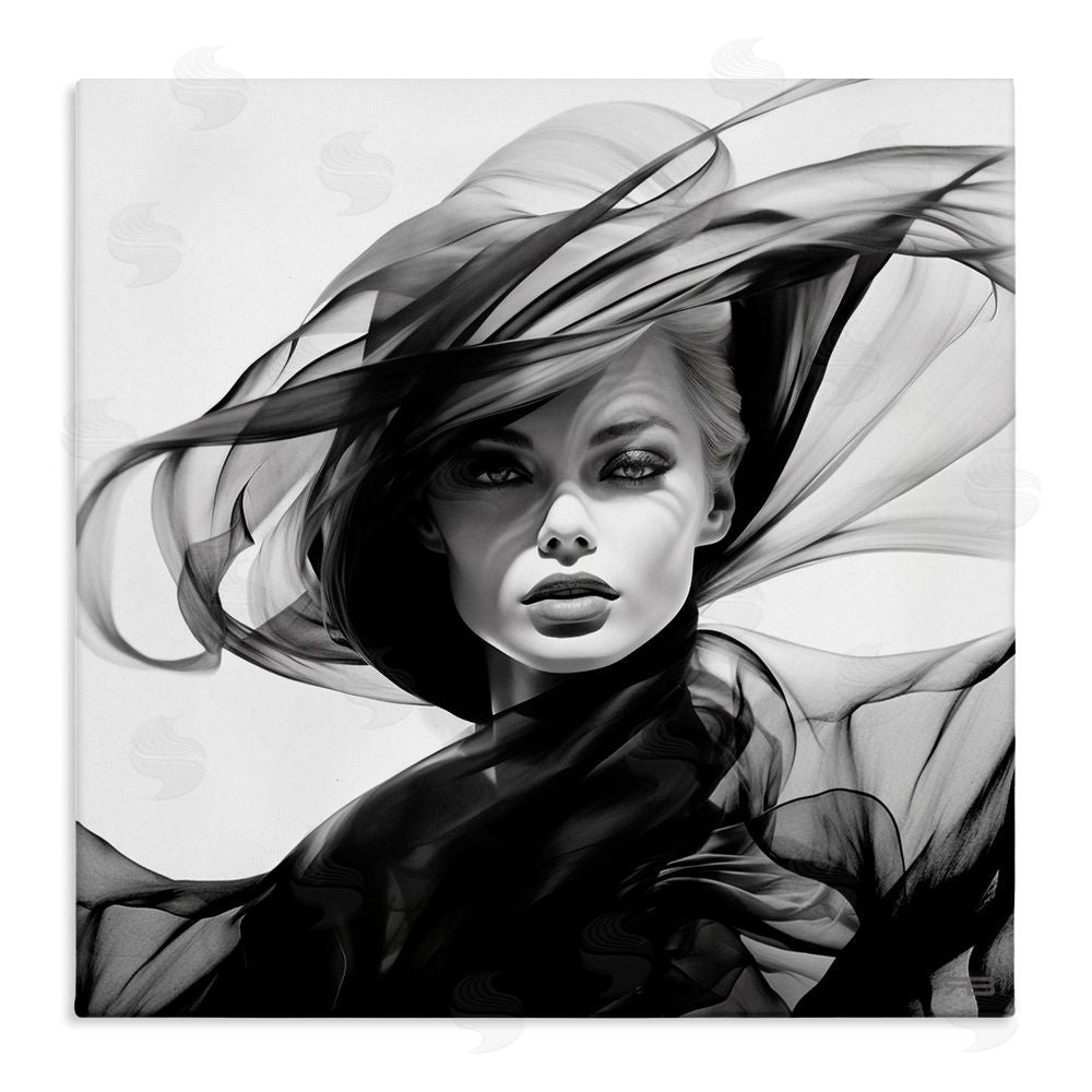 RB Modern Fashion Portrait Stretched Canvas Wall Art Print