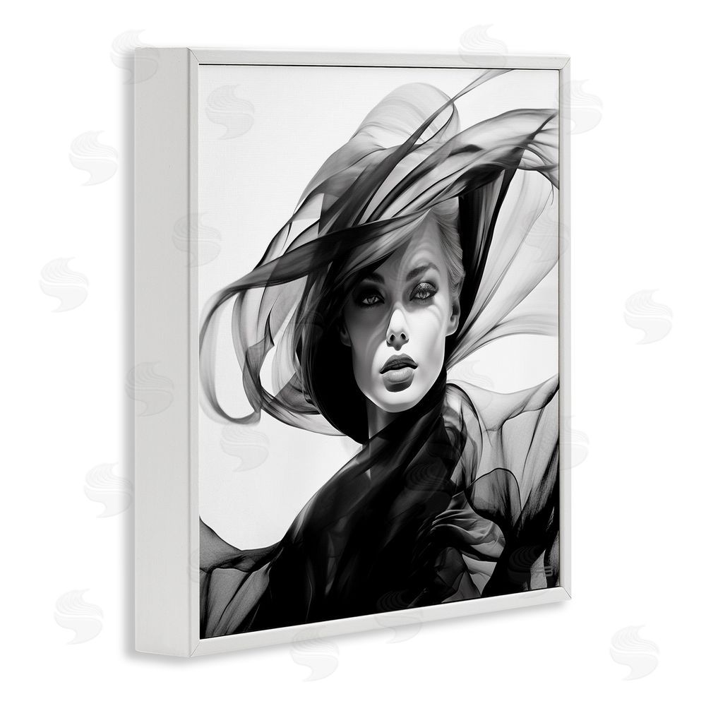 RB Modern Fashion Portrait White Framed Glicee Wall Art Print