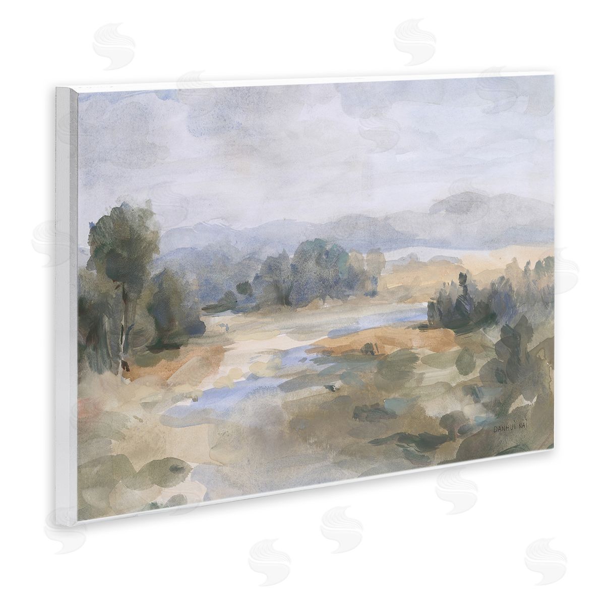 Danhui Nai Abstract Stream & Clouds Wooden Wall Plaque Art Print