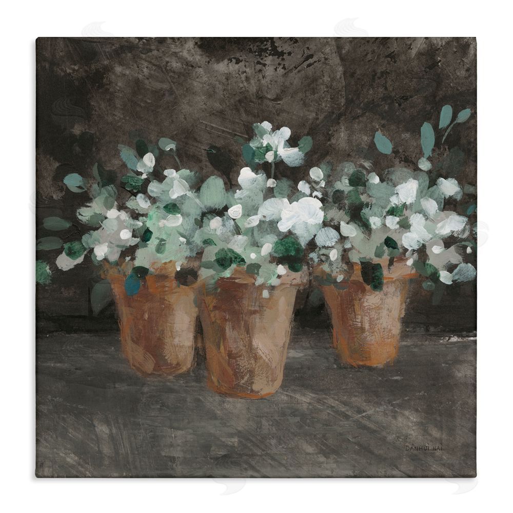 Danhui Nai Garden Plants in Terracotta Stretched Canvas Wall Art Print
