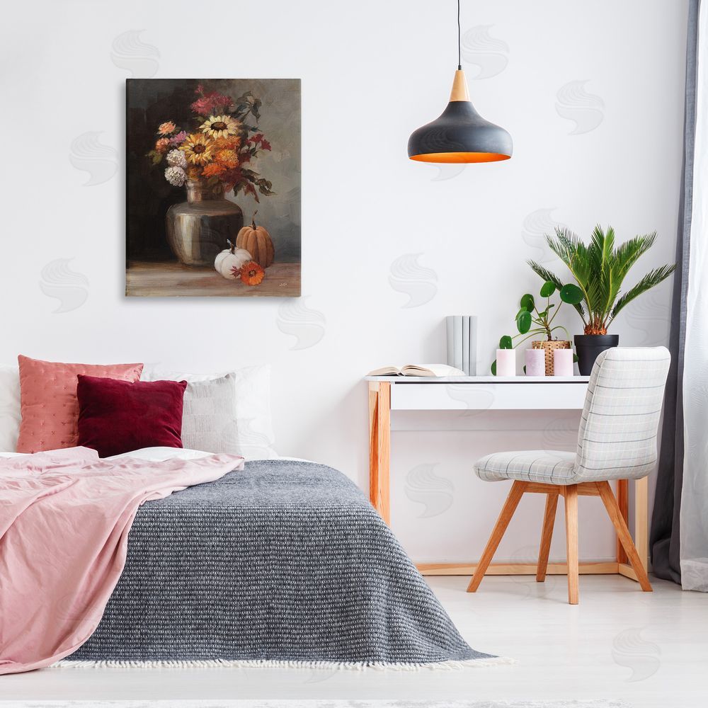 Julia Purinton Autumnal Still Life Canvas Wall Art Print in Room