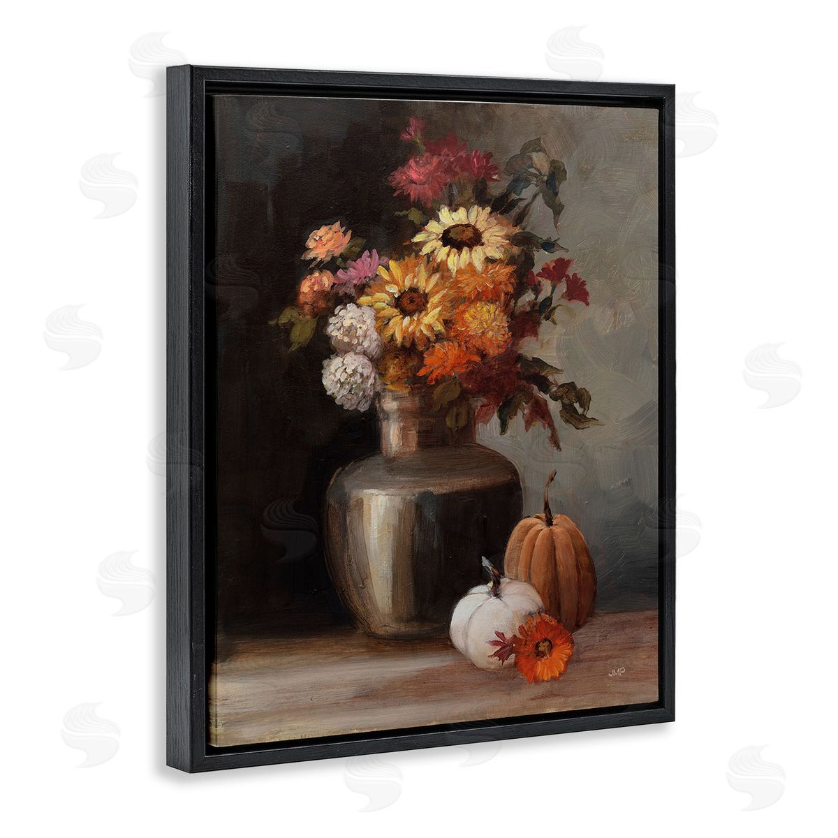 Julia Purinton Autumnal Still Life Black Floating Frame Canvas Wall Art Print