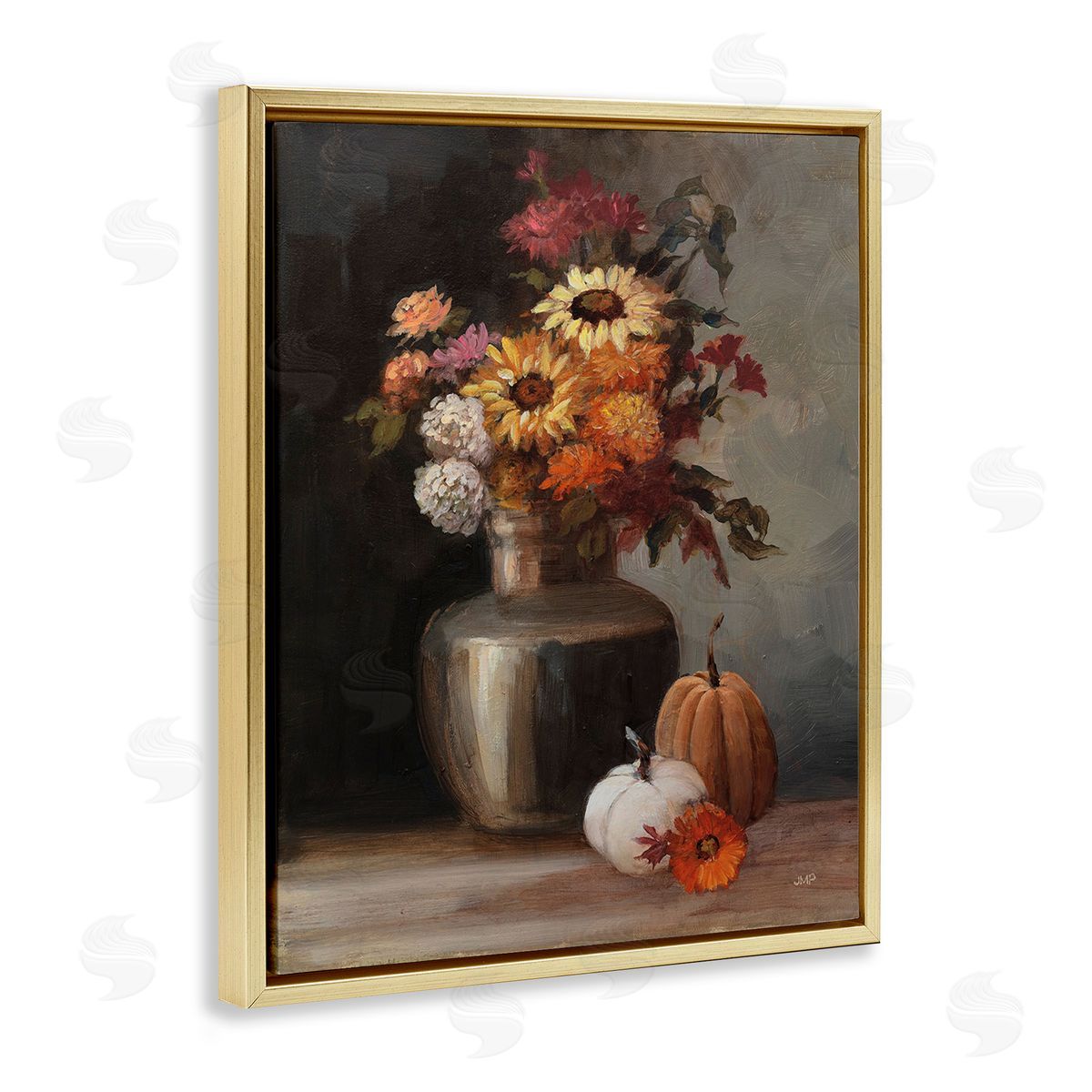 Julia Purinton Autumnal Still Life Gold Floating Frame Canvas Wall Art Print
