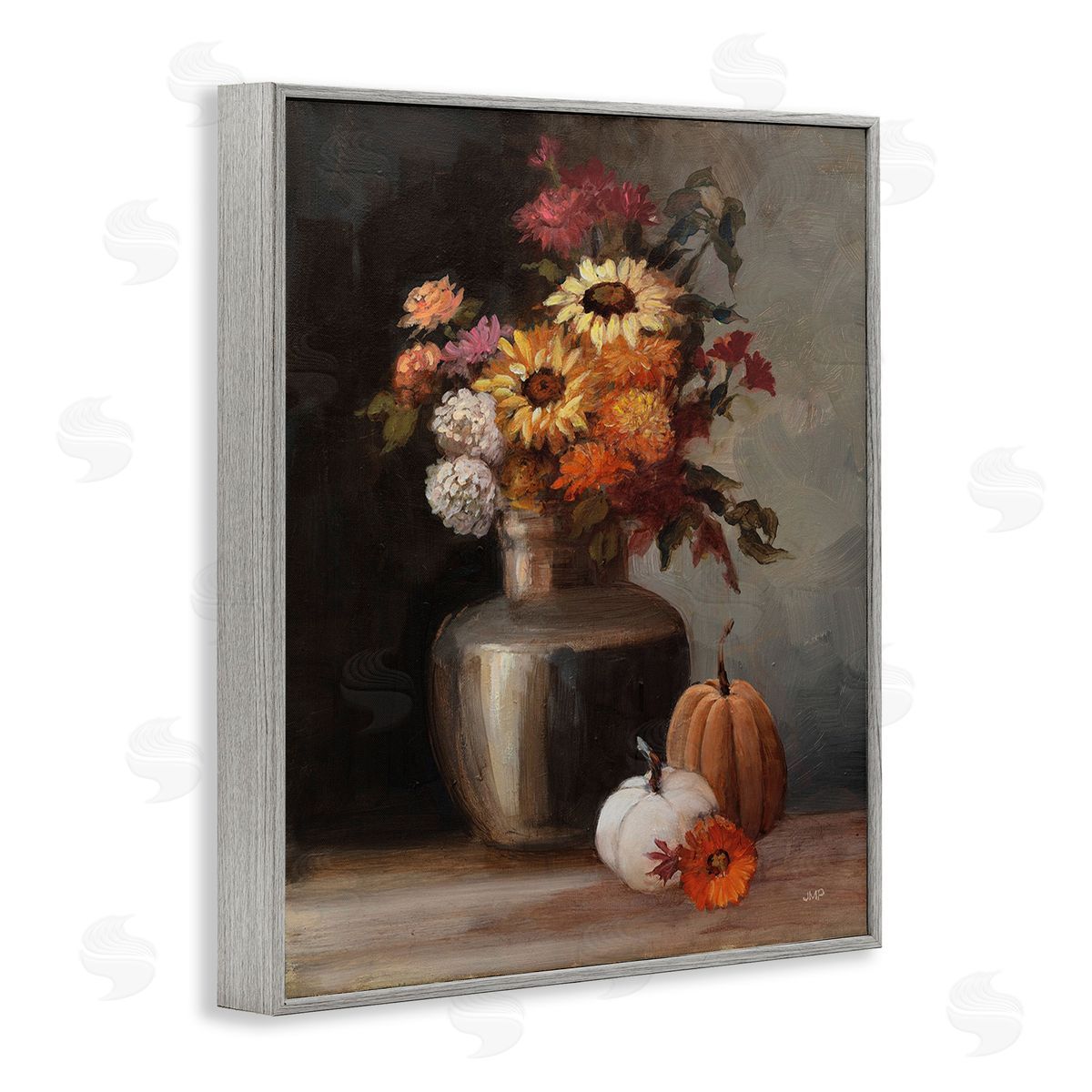 Julia Purinton Autumnal Still Life Gray Framed Giclee Wall Art Print