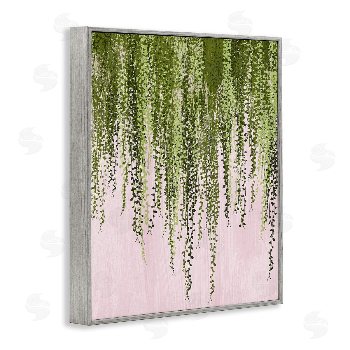Grace Popp Willow Leaves on Pink Gray Framed Giclee Wall Art Print