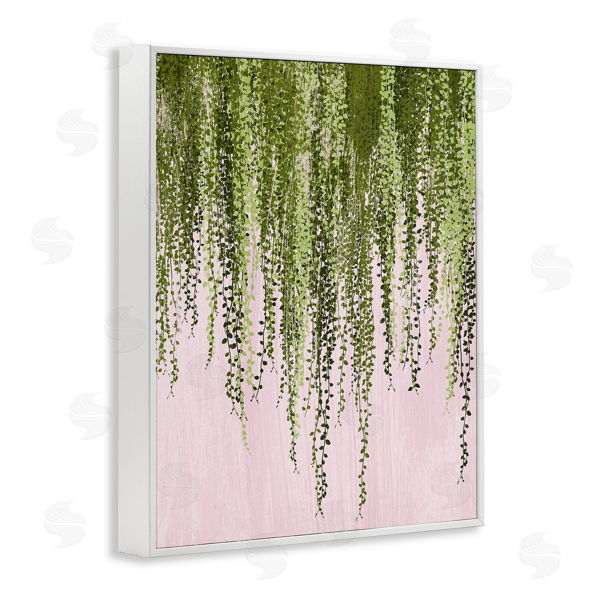 Grace Popp Willow Leaves on Pink White Framed Giclee Wall Art Print