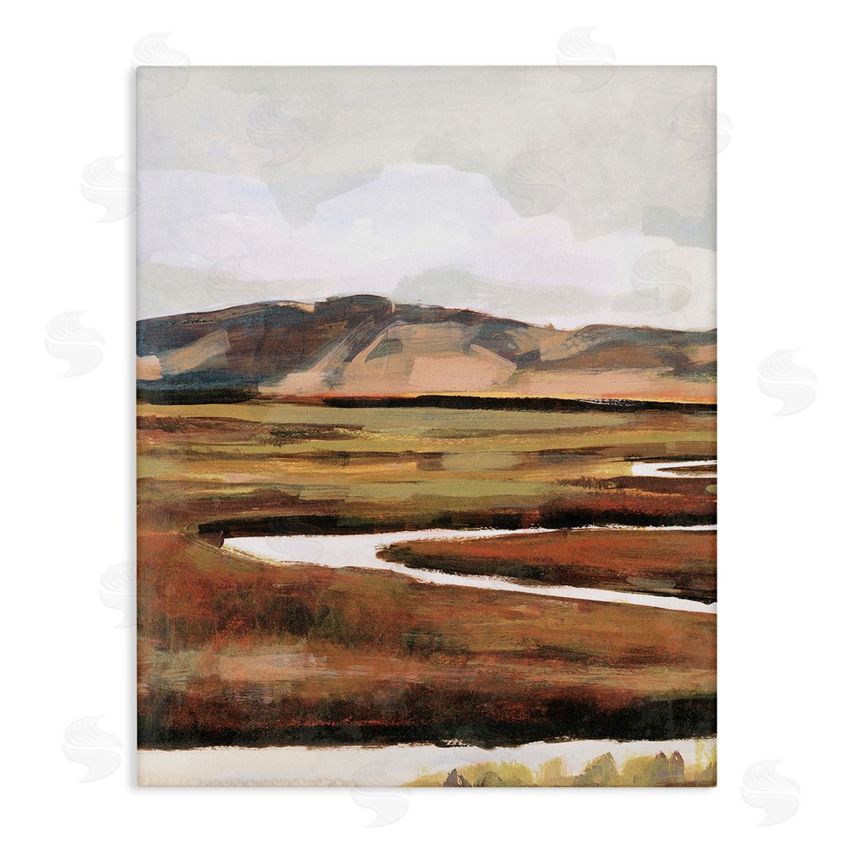 Victoria Borges Winding River Landscape Canvas Wall Art Print