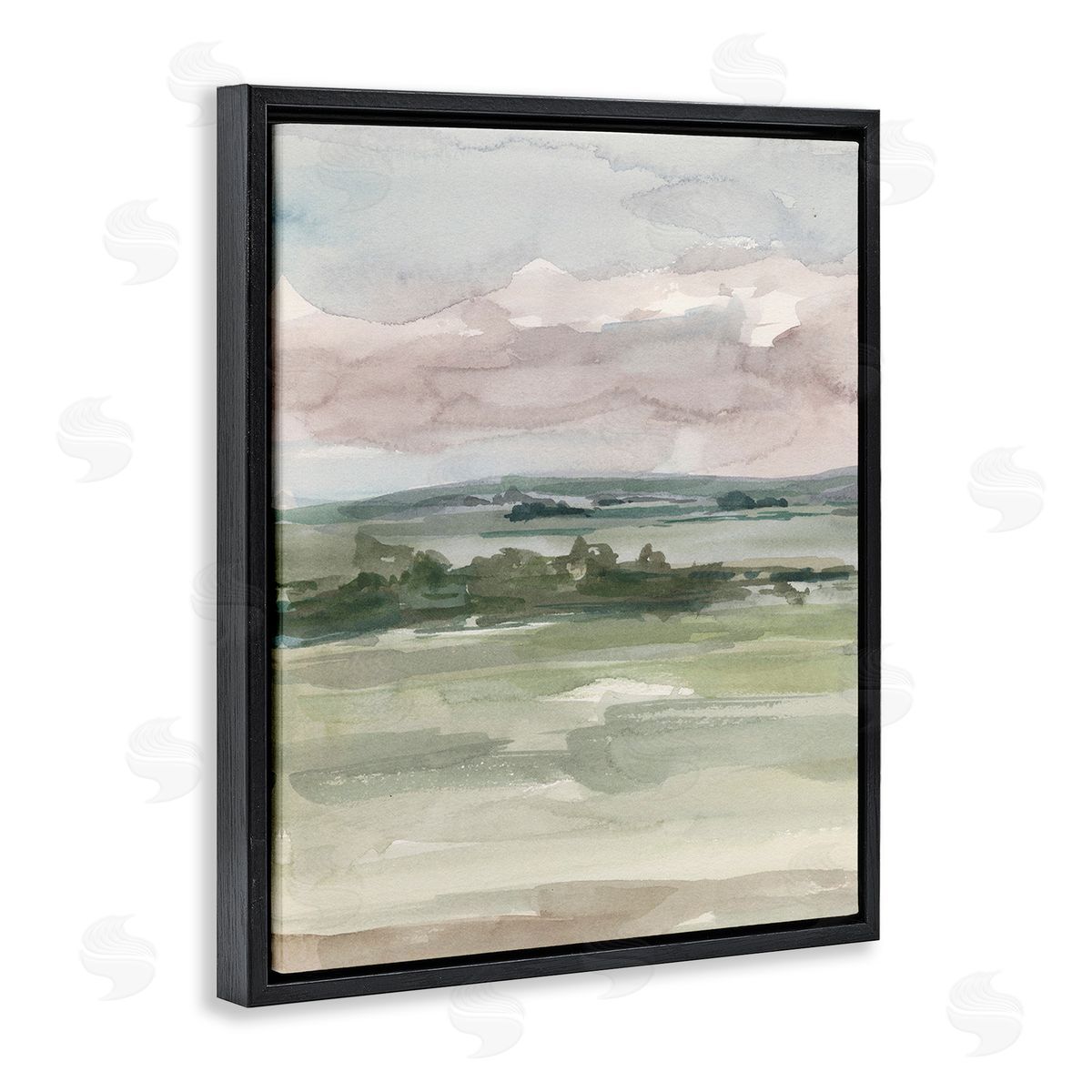 Ethan Harper Abstract Rural Landscape Black Floating Frame Canvas Wall Art Print