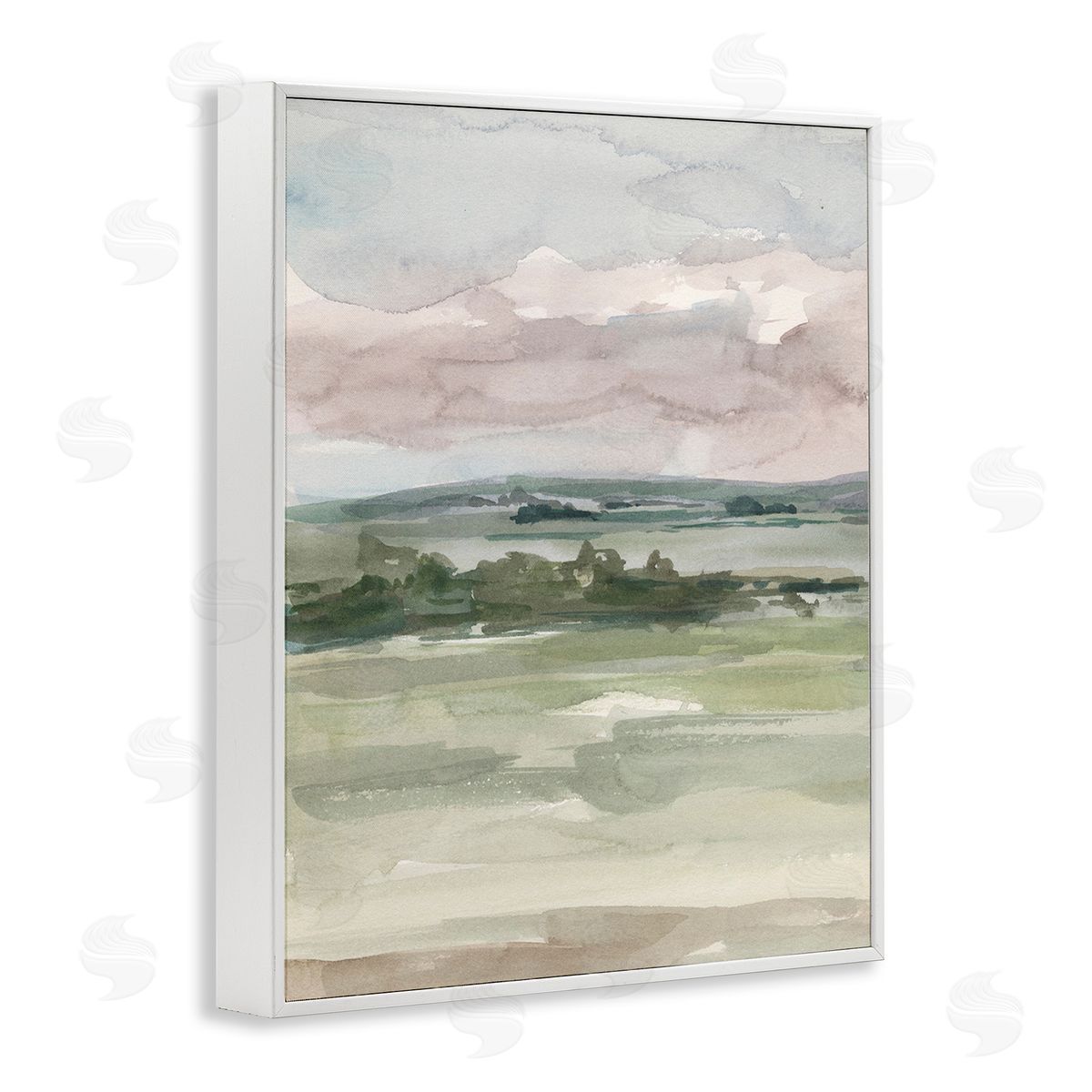Ethan Harper Abstract Rural Landscape White Framed Giclee Wall Art Print