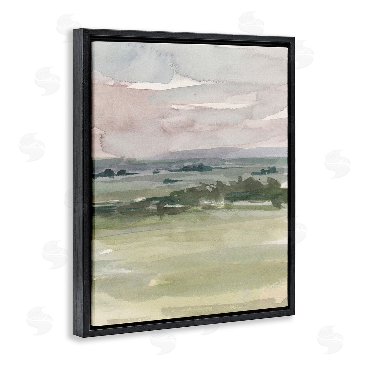 Ethan Harper Rural Watercolor Landscape Black Floating Frame Canvas Wall Art Print