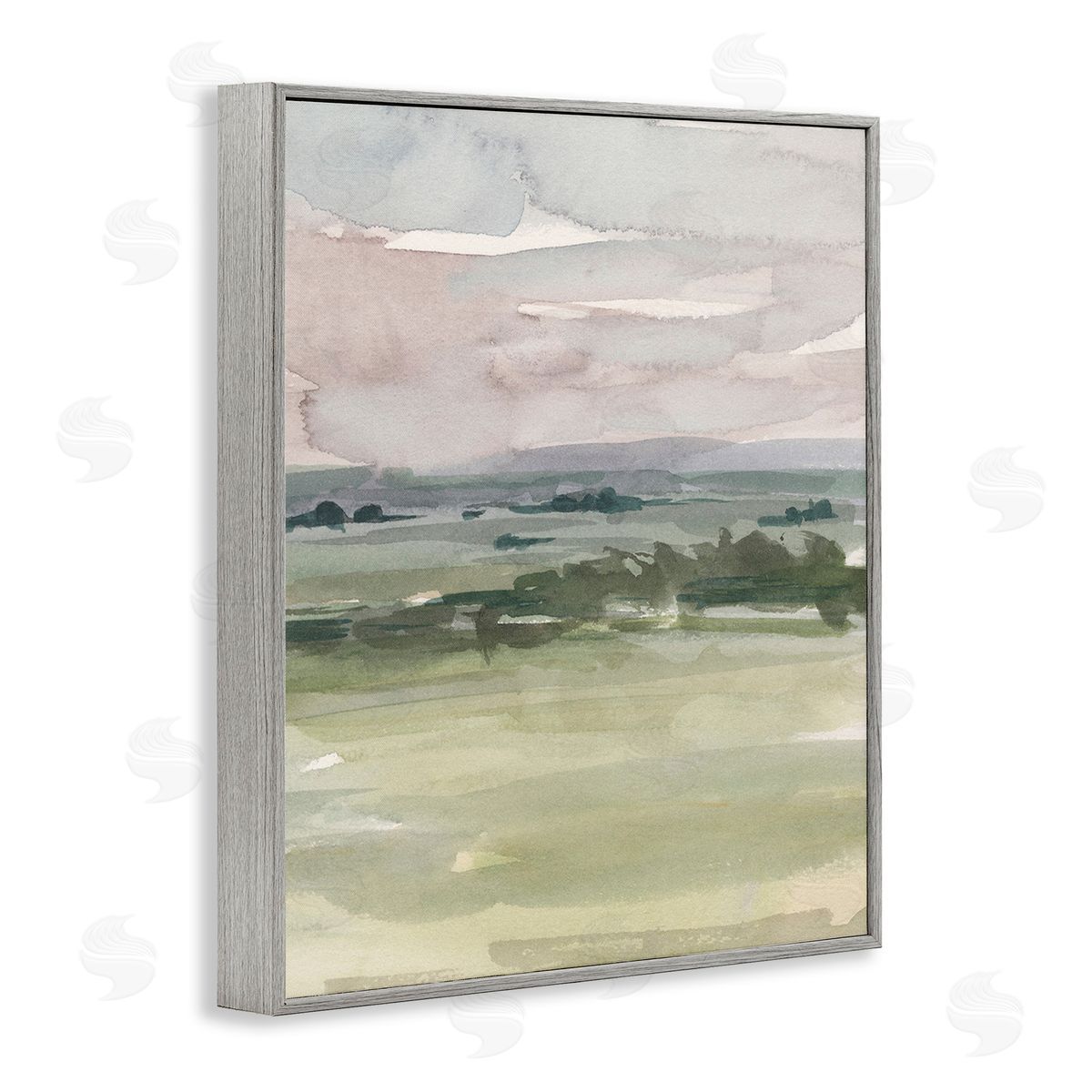 Ethan Harper Rural Watercolor Landscape Gray Framed Giclee Wall Art Print