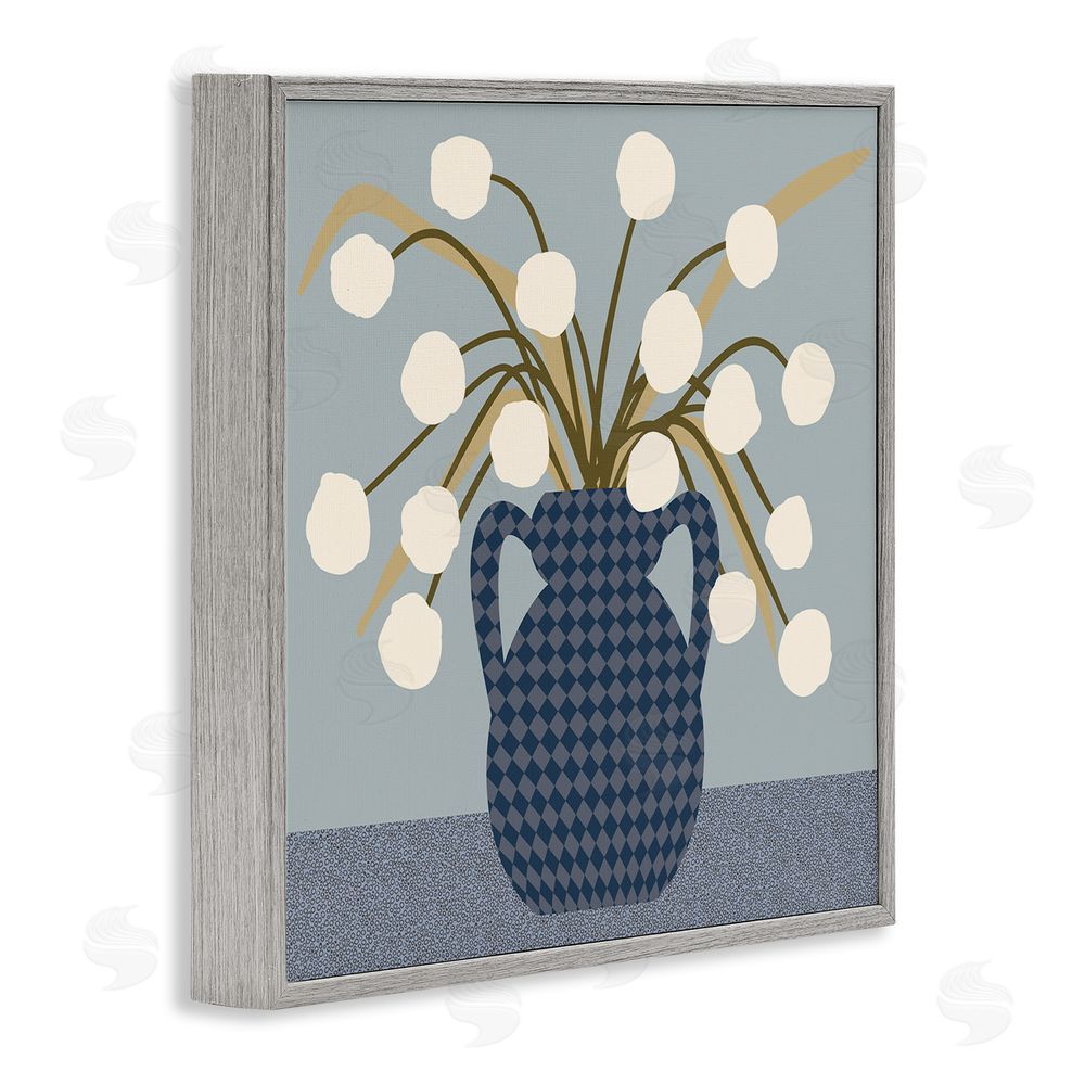 Regina Moore Abstract Plant Still Life Gray Framed Glicee Wall Art Print