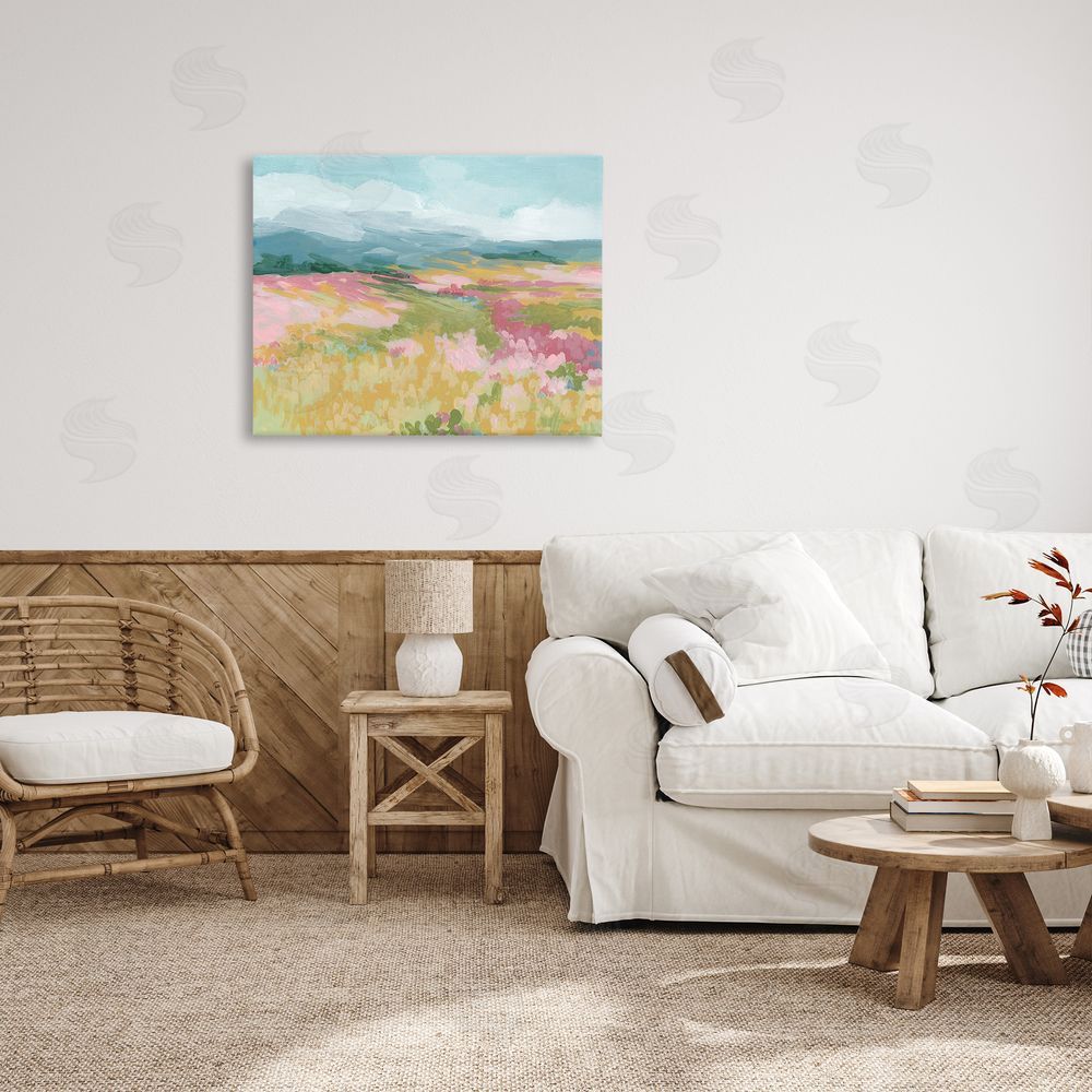 June Erica Vess Abstract Meadow Flowers Canvas Wall Art Print in Room