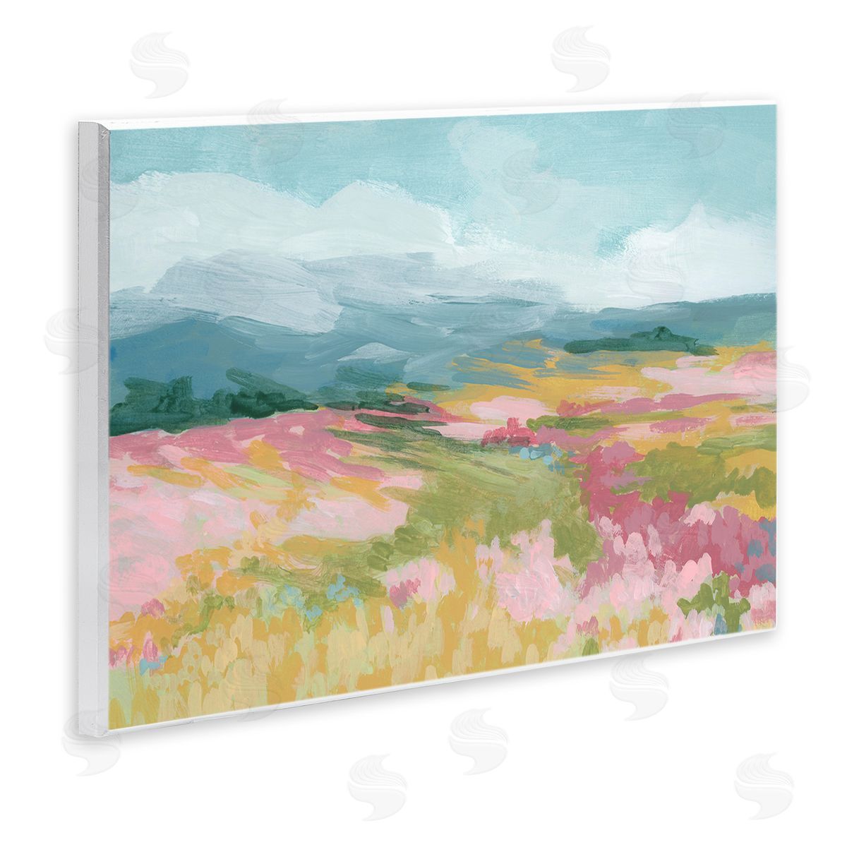 June Erica Vess Abstract Meadow Flowers Wooden Wall Plaque Art Print
