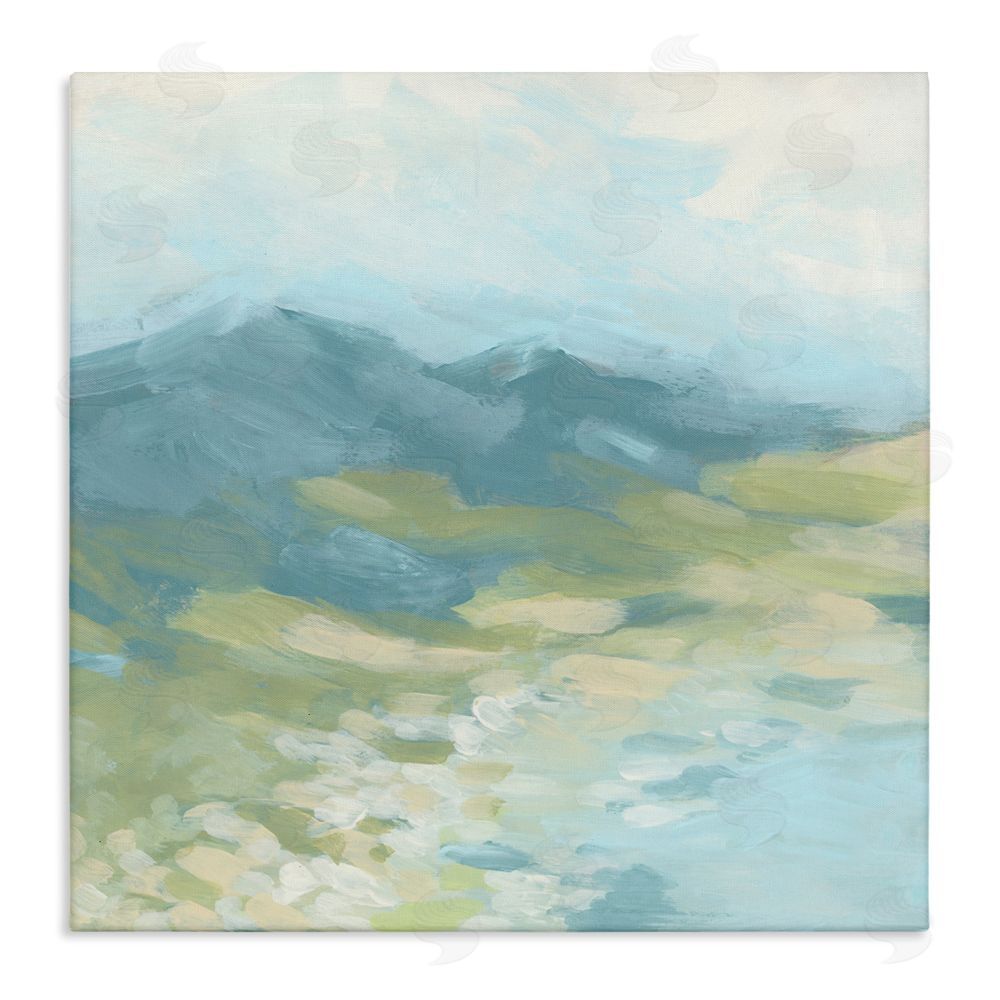 June Erica Vess Misty Mountain Valley Stretched Canvas Wall Art Print