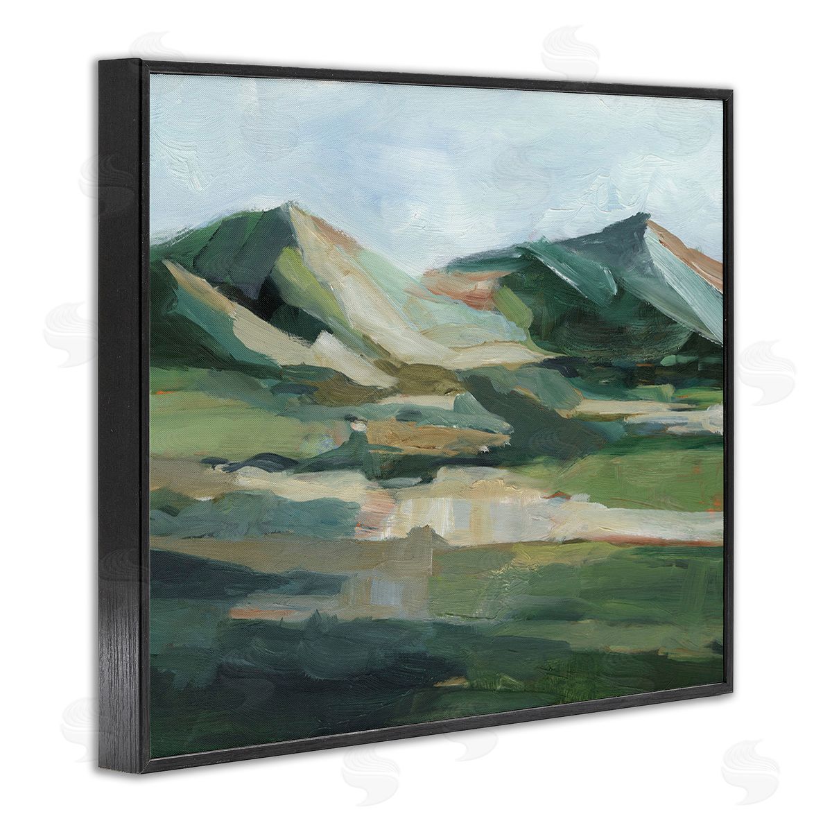 Ethan Harper Brushed Mountain Peaks Black Framed Giclee Wall Art Print