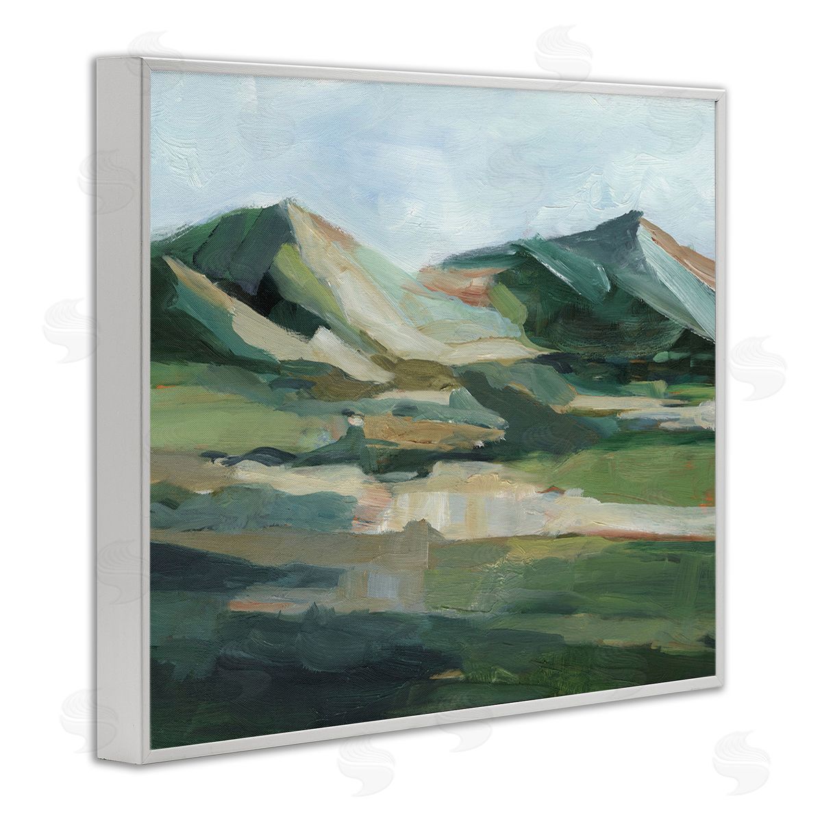 Ethan Harper Brushed Mountain Peaks White Framed Giclee Wall Art Print