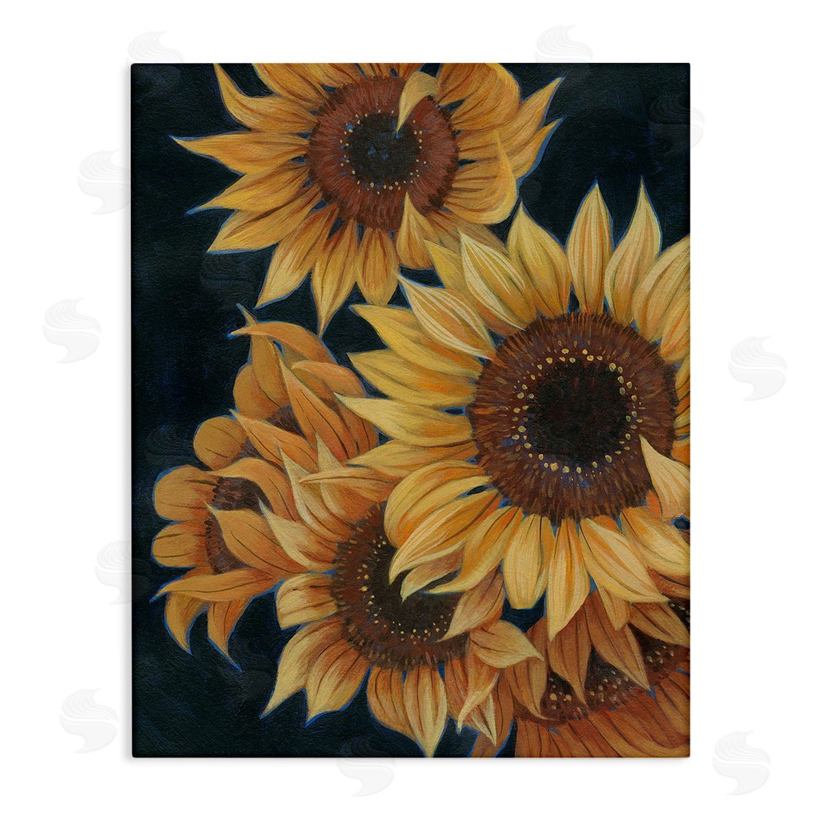 Grace Popp Sunflowers with Curling Petals Canvas Wall Art Print