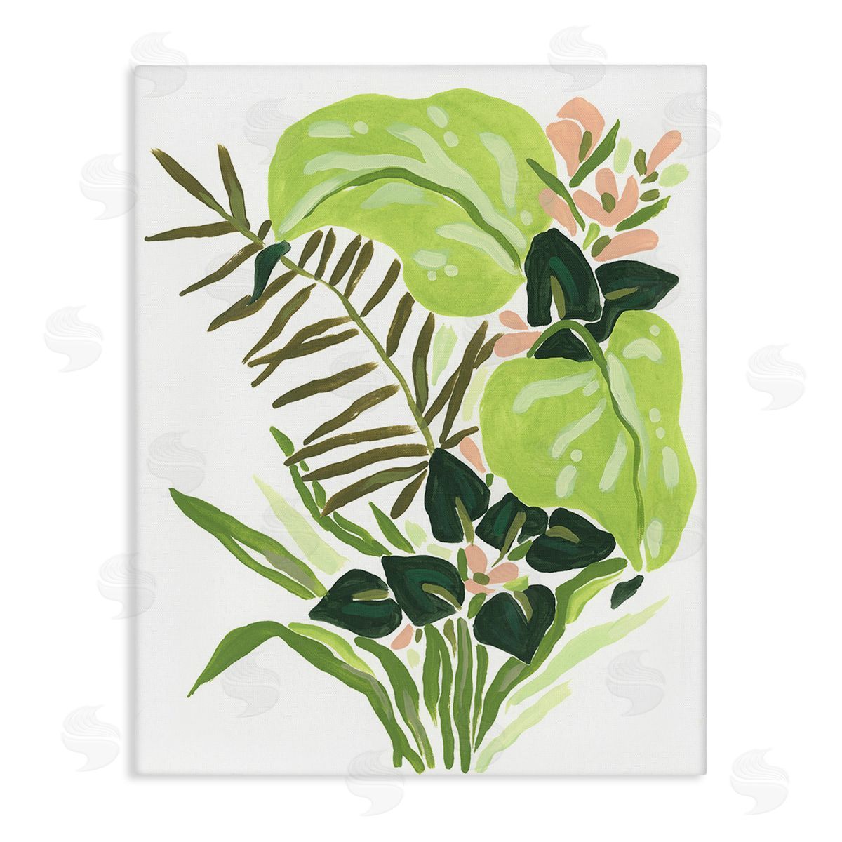 June Erica Vess Modern Jungle Leaves Canvas Wall Art Print