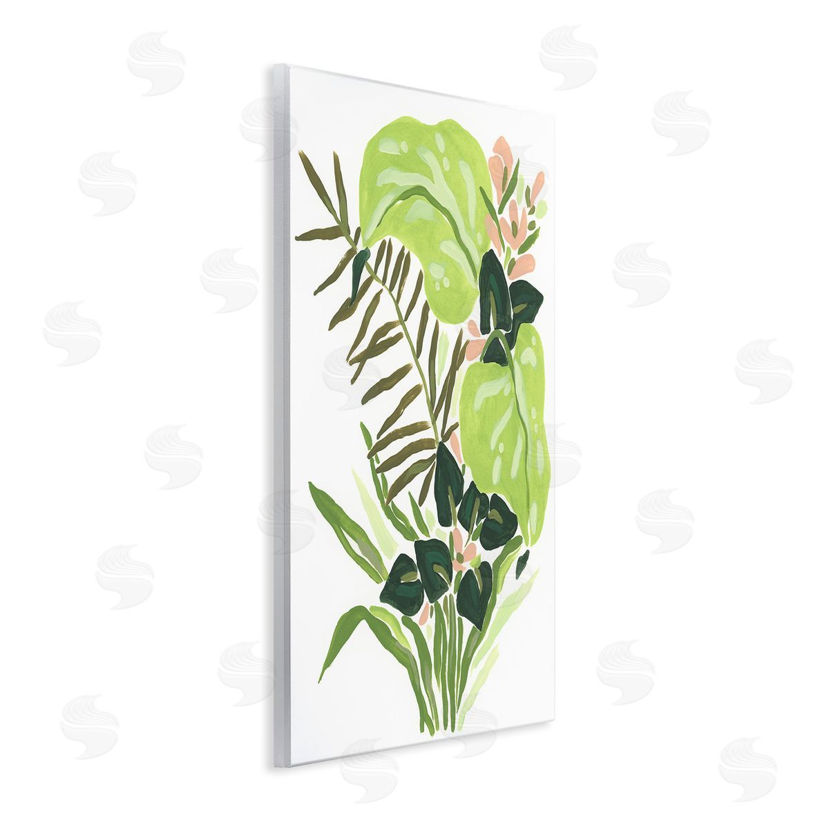 June Erica Vess Modern Jungle Leaves Wooden Wall Plaque Art Print