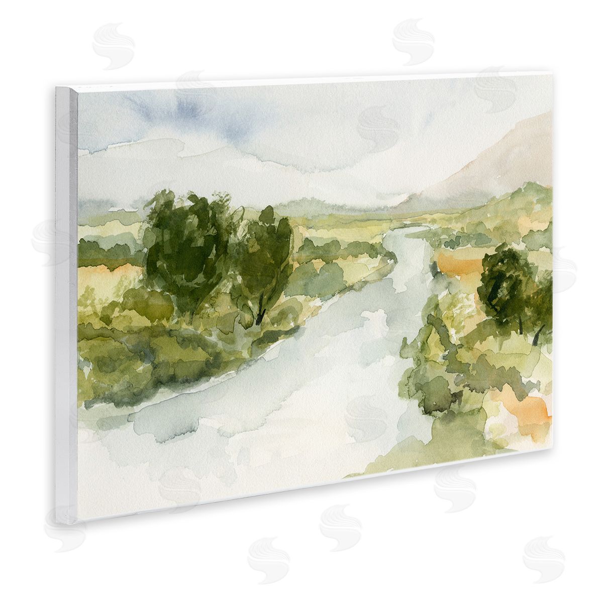 Victoria Barnes Natural Flowing Stream Wooden Wall Plaque Art Print