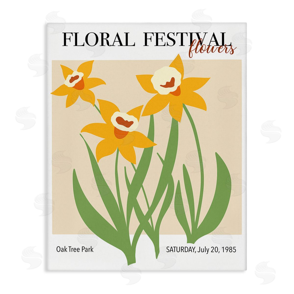 Regina Moore Retro Daffodil Festival Canvas Wall Art Print