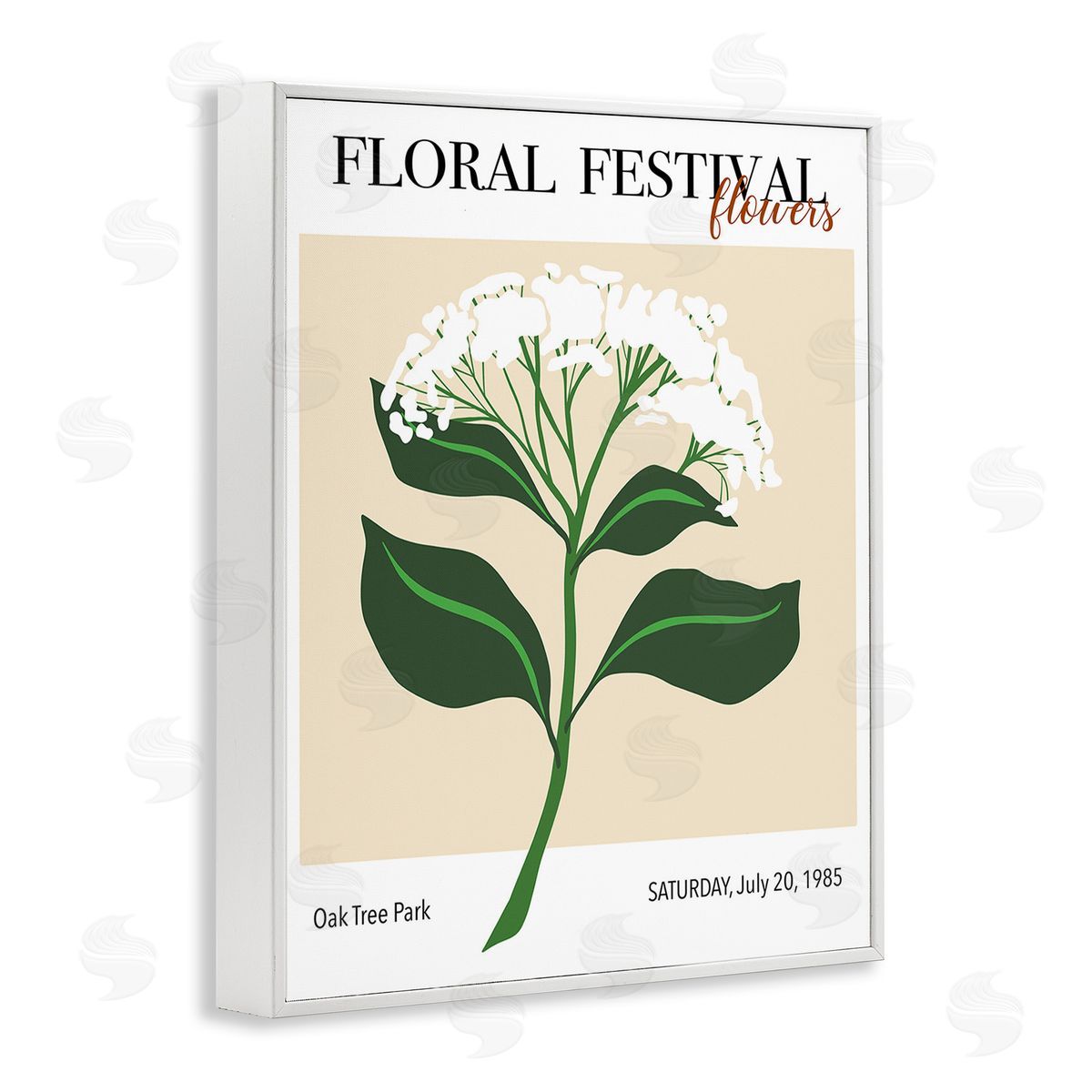 Regina Moore Retro Floral Festival White Framed Giclee Wall Art Print