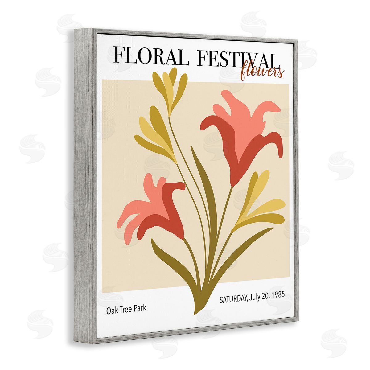 Regina Moore Floral Festival Abstraction Gray Framed Giclee Wall Art Print