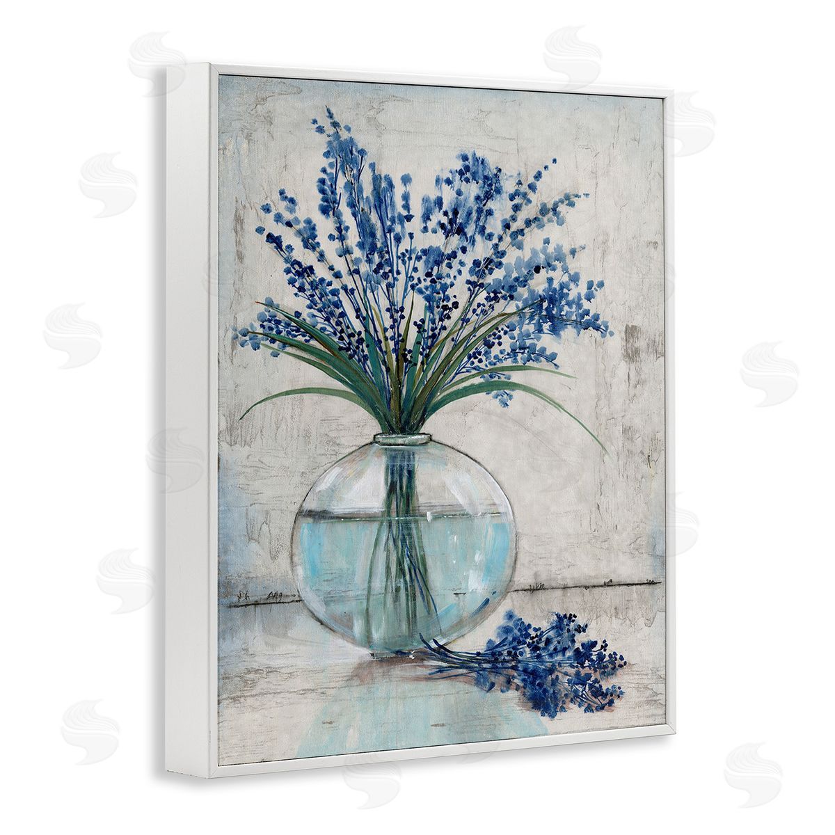 Tim O'Toole Lavender Sprigs in Vase White Framed Giclee Wall Art Print