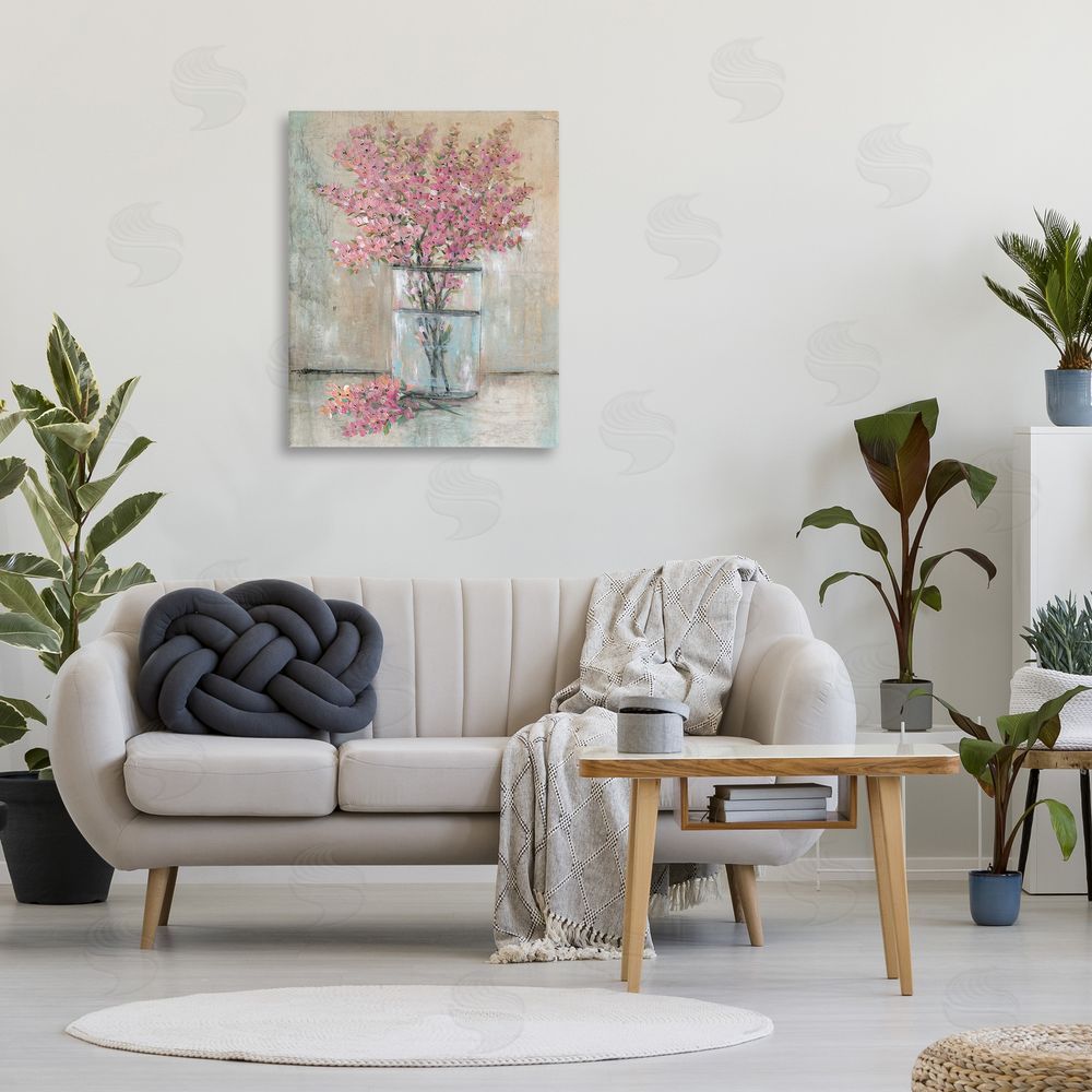 Tim O'Toole Cherry Blossom Twigs Canvas Wall Art Print in Room