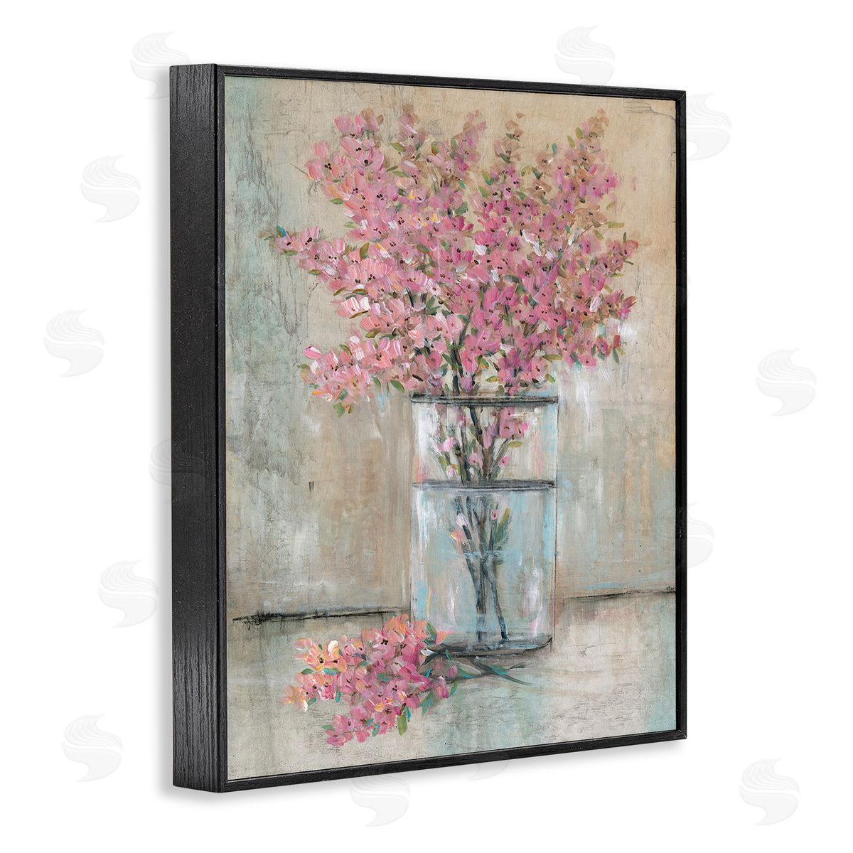 Tim O'Toole Cherry Blossom Twigs Black Framed Giclee Wall Art Print