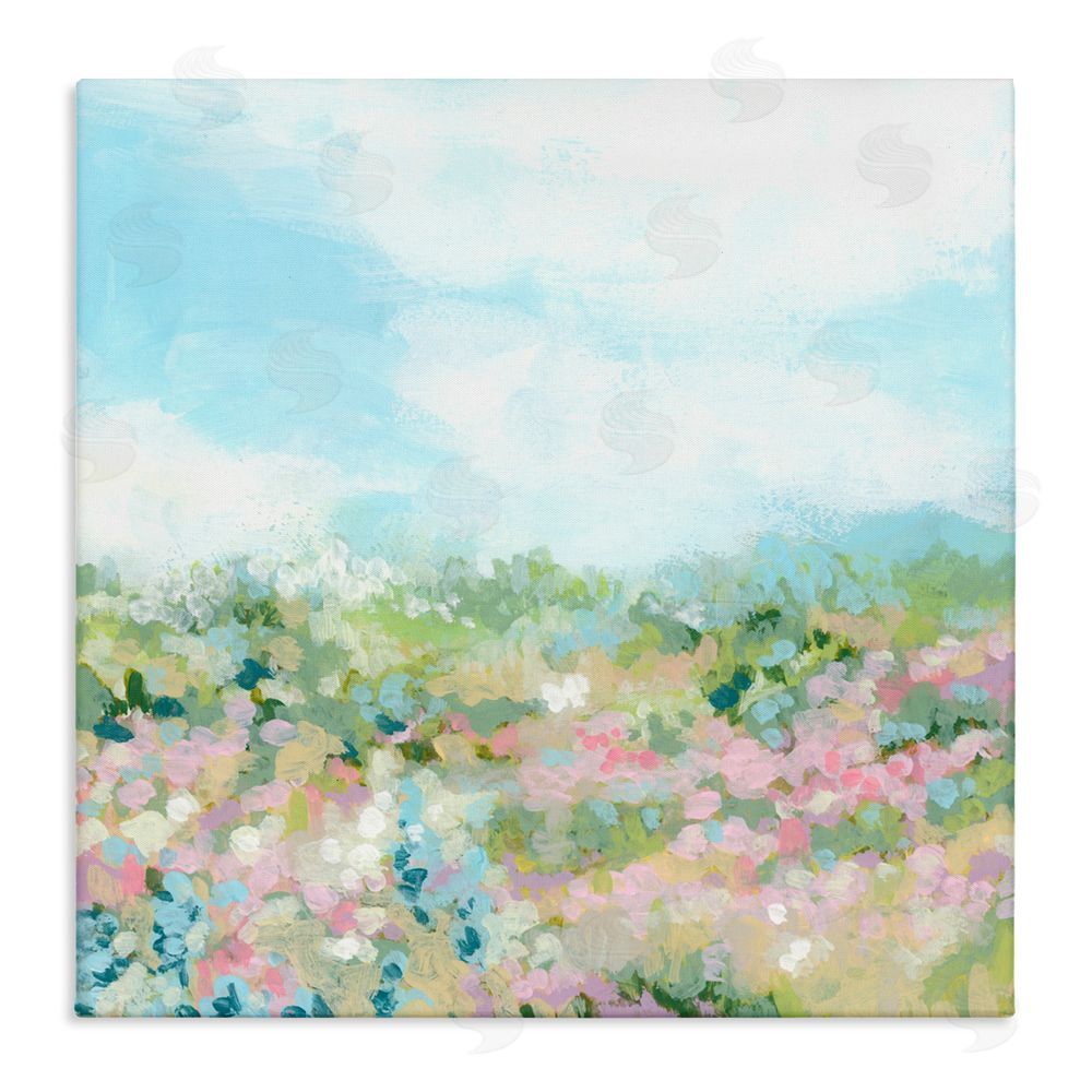 June Erica Vess Pink Speckled Meadow Stretched Canvas Wall Art Print