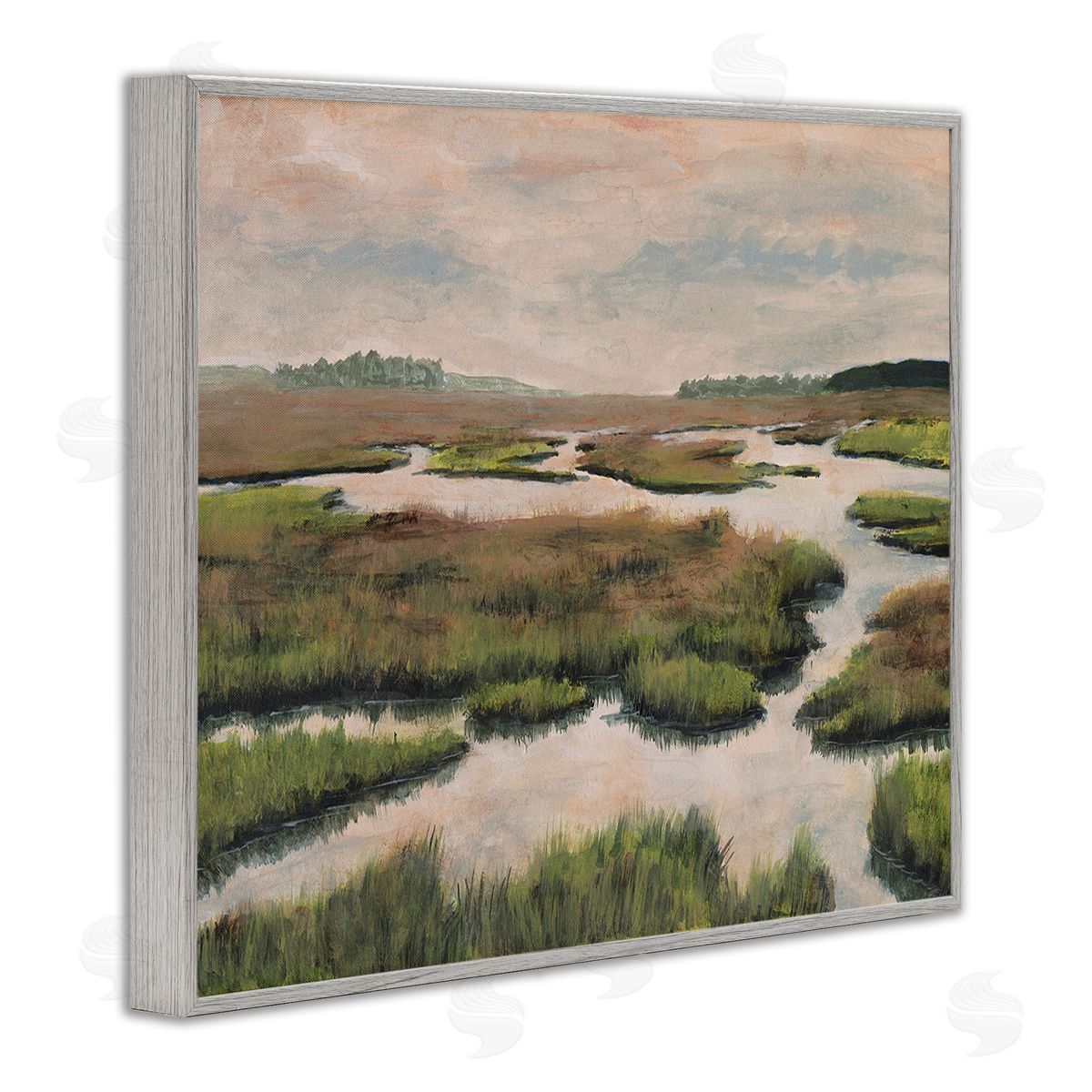 Michael Willett Asymmetrical Stream Nature Gray Framed Giclee Wall Art Print